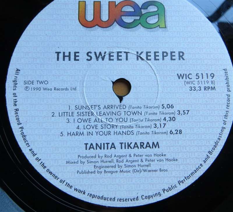 Tanita Tikaram - The Sweet Keeper - Vinyl VG / Cover VG
