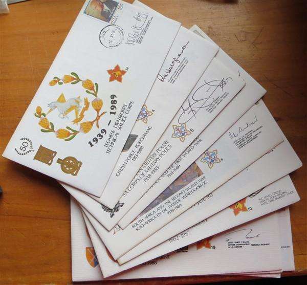 12 z SADF Signed RSA Covers - SADF Regiemnts + Photo Cards etc..