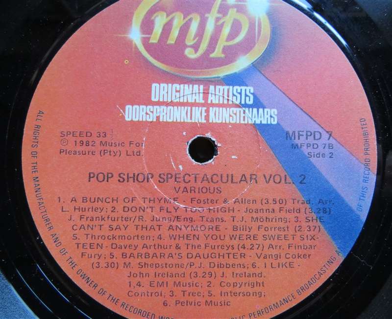 Pop Shop Spectacular Vol.2 - Vinyl VG / Cover VG