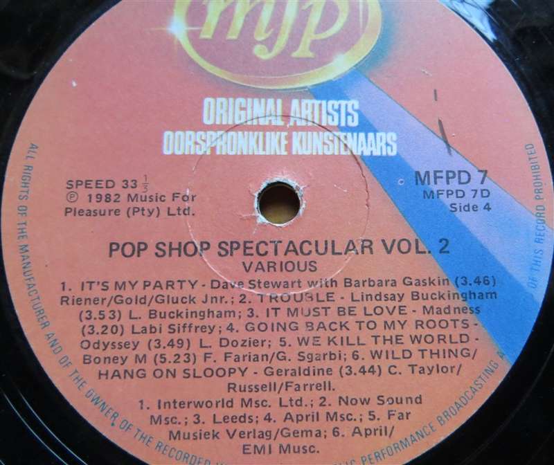Pop Shop Spectacular Vol.2 - Vinyl VG / Cover VG
