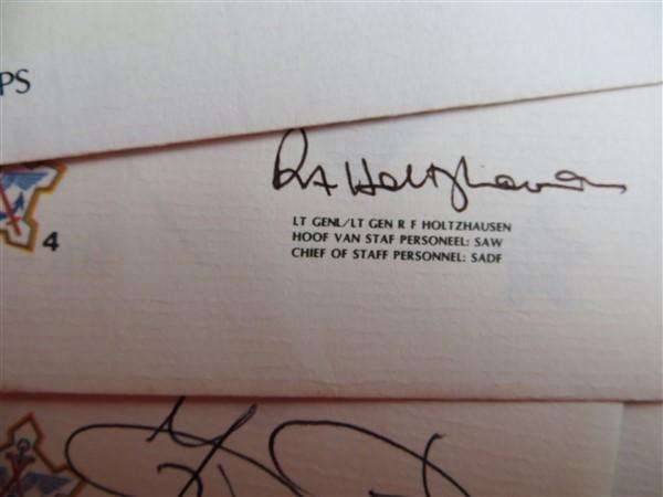 12 z SADF Signed RSA Covers - SADF Regiemnts + Photo Cards etc..