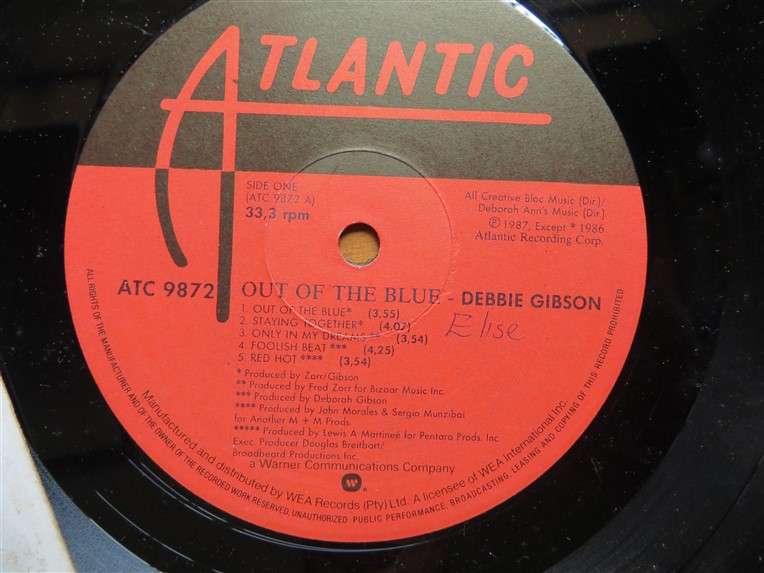 Debbie Gibson - Out of the Blue - Vintage Vinyl LP - VG