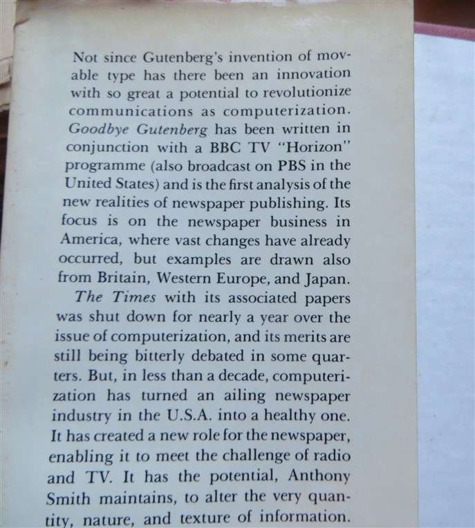 Goodbye Gutenberg - Anthony Smith - Hardcover