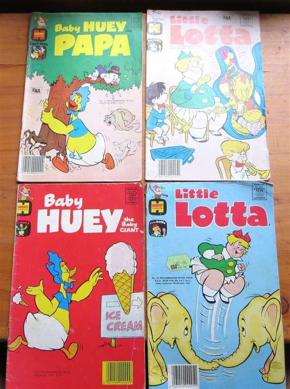 4 x Vintage Little Lotta + Baby Huey Comics Lot - Low Numbers - 1 Bid for All