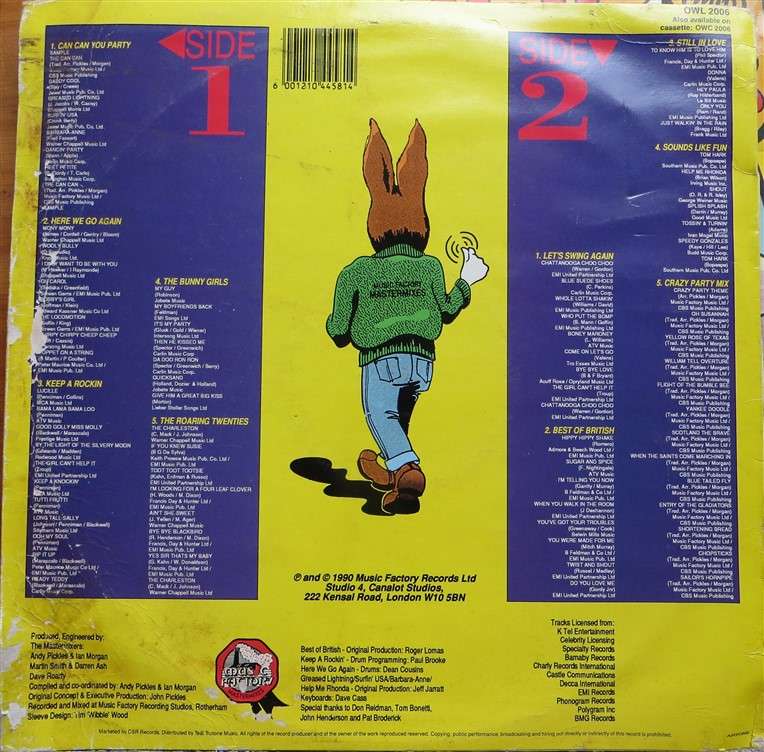 Jive Bunny & the mastermixers - It's a Party  - Vintage Vinyl LP - VG