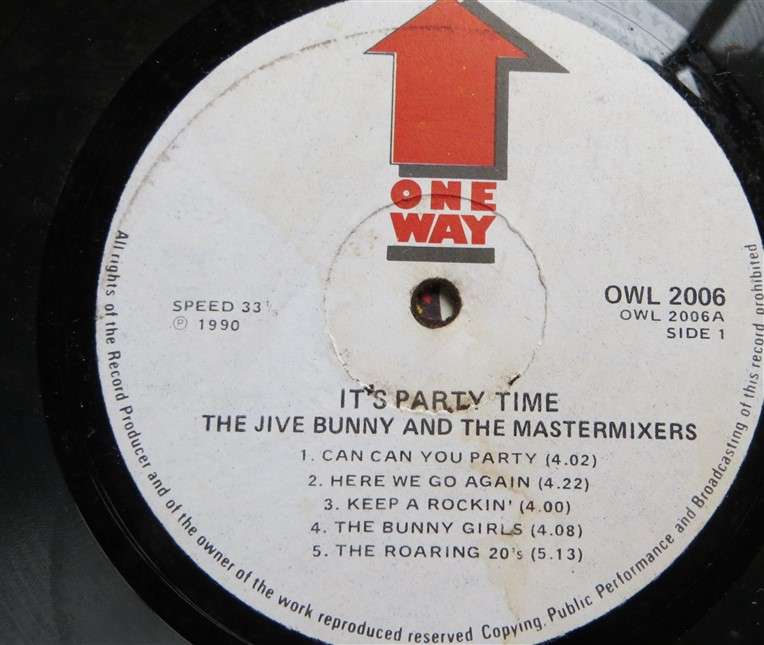 Jive Bunny & the mastermixers - It's a Party  - Vintage Vinyl LP - VG