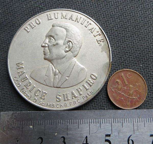 Pro Humanitate - Maurice Shapiro - Blood Transfusion - Du Plessis - 1c coin not included