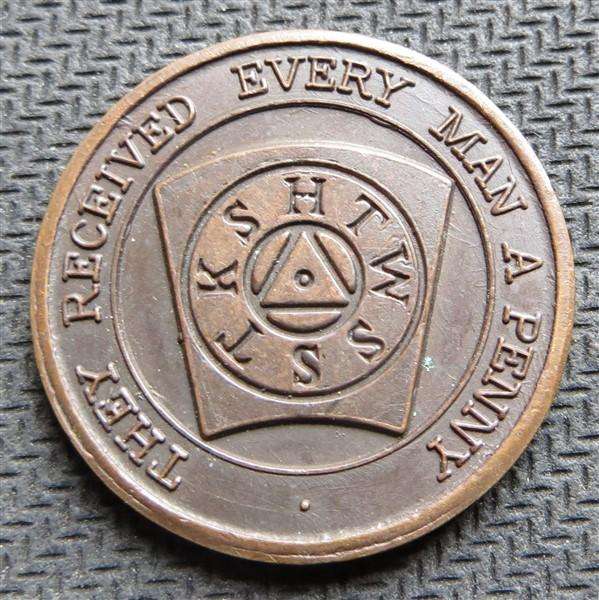 They Received Every Man a Penny Masonic Medallion - Dalry Blair Lodge No.290