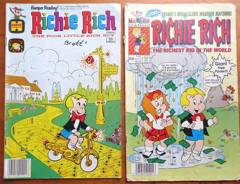 2 x Vintage Richie Rich Comics Lot - 1 Bid for All