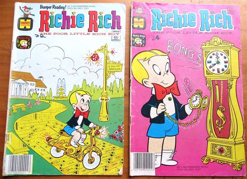 2 x Vintage Richie Rich Comics Lot - 1 Bid for All