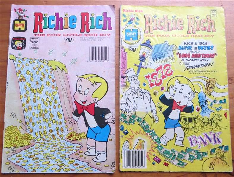 2 x Vintage Richie Rich Comics Lot - 1 Bid for All