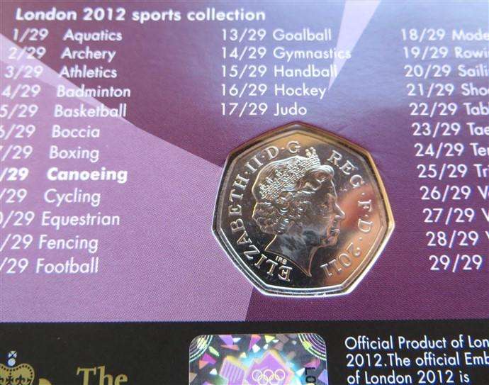 Royal Mint 2012 London Sports Collection 50p - Canoeing