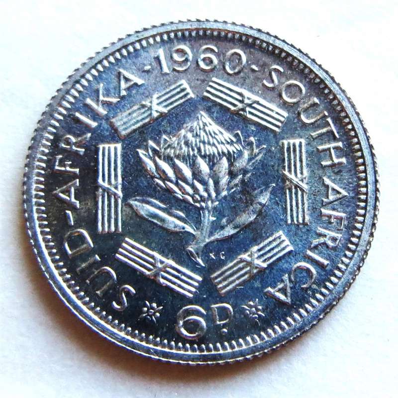 1960 Proof Sixpence Silver 6d SA Union