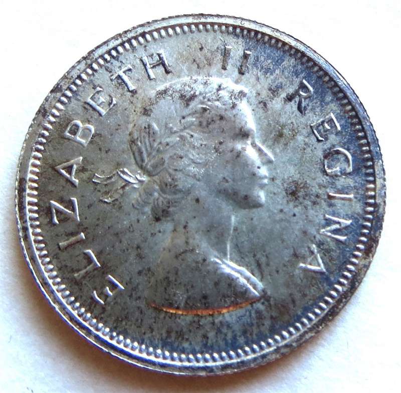 1955 Proof Sixpence Silver 6d SA Union