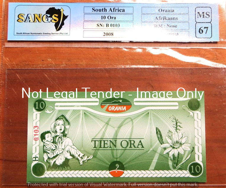Orania 10 Ora - Graded Note - SANGS MS67