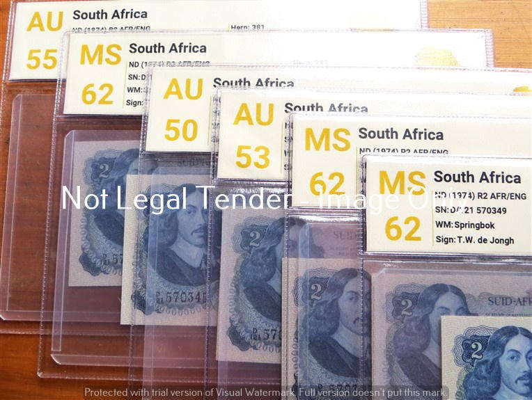 6 x Consecutive No. T.W De Jongh R2 Notes D121 prefix - bid per note