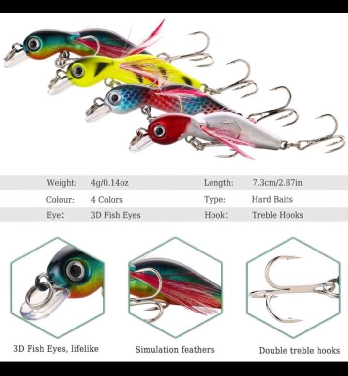 4pc Floating fishing bait