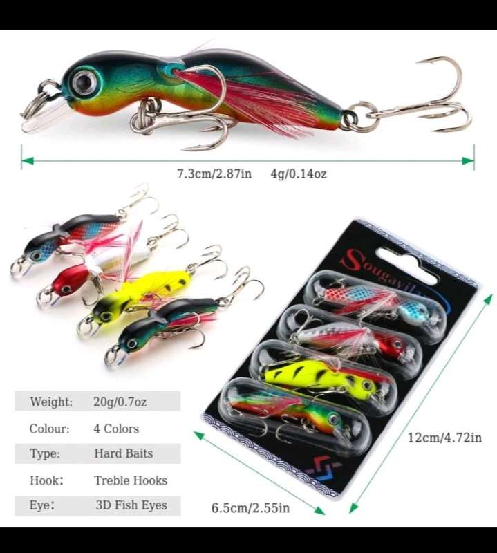 4pc Floating fishing bait
