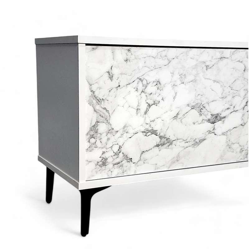 Petra TV Stand White-Marble 120cm
