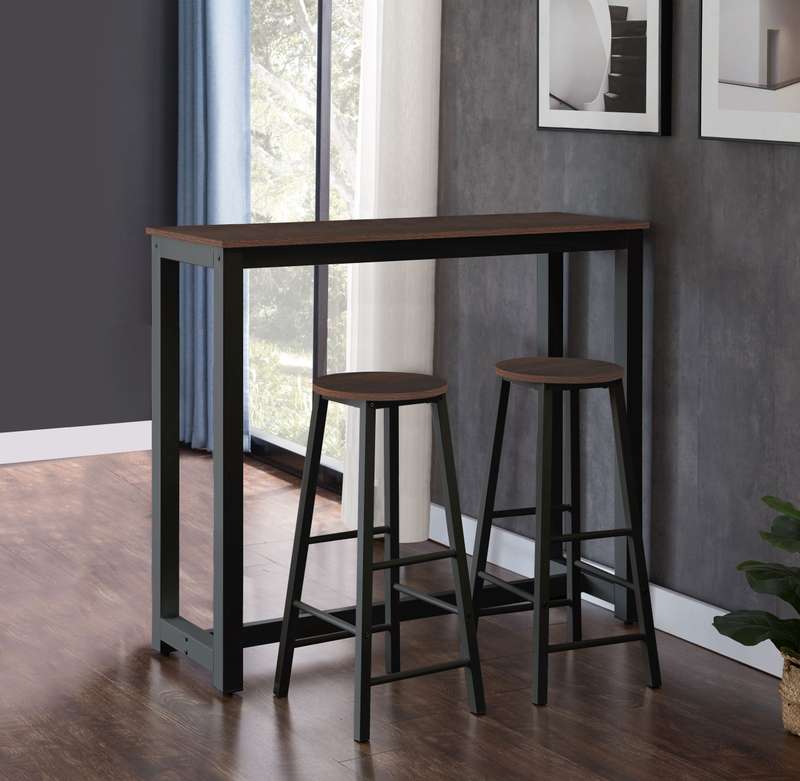 3 Piece Table Set Black - Walnut