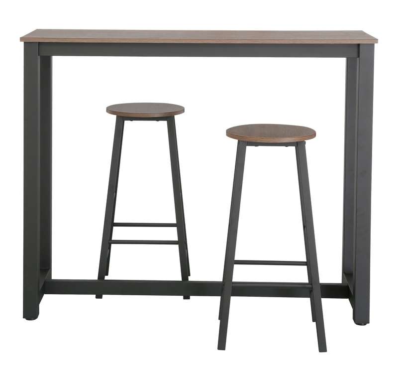 3 Piece Table Set Black - Walnut
