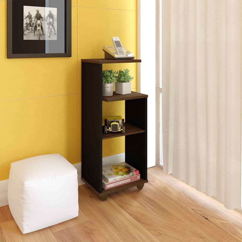 Bis End Table Walnut Black