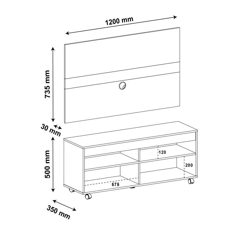 Cross TV Stand With Panel