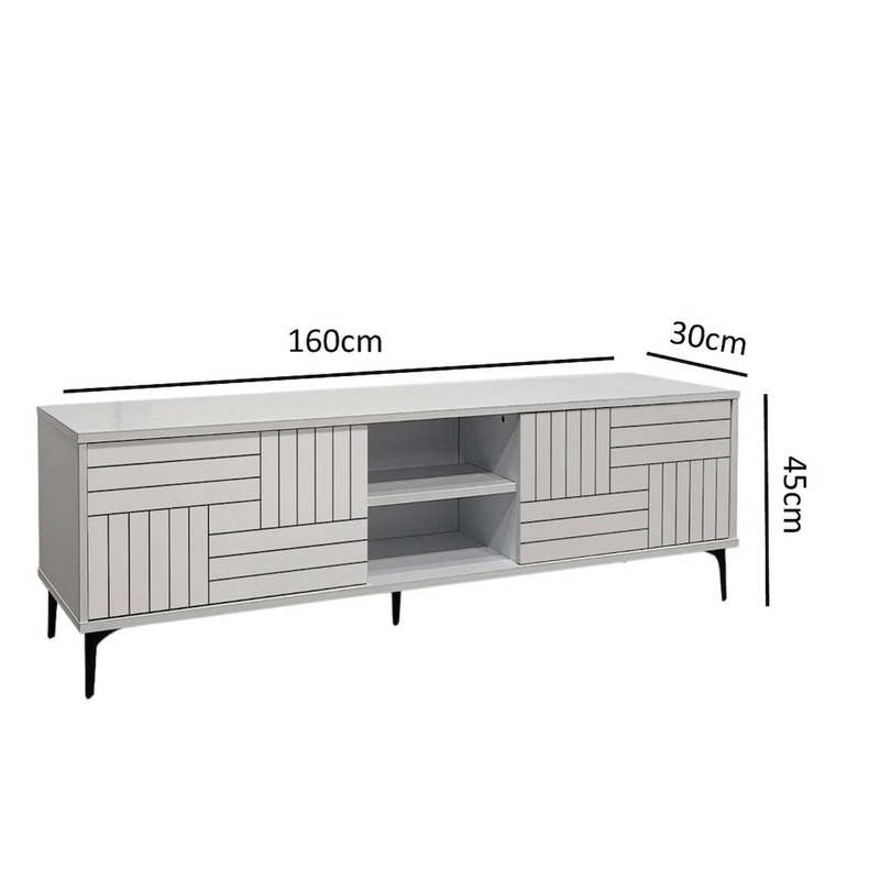 Leandra TV Stand White 160cm