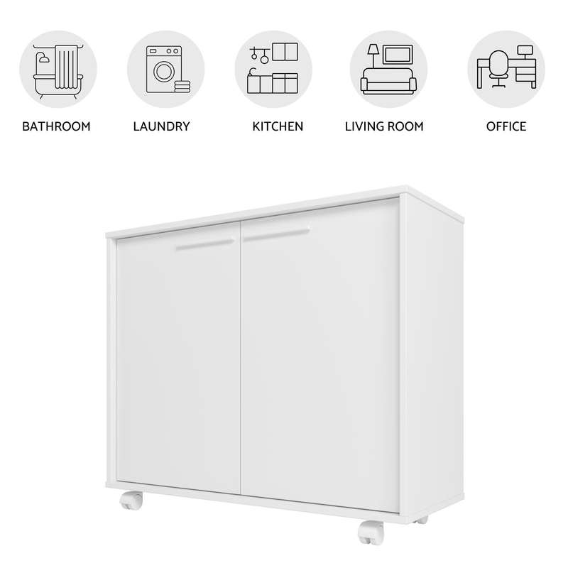 Lismore White Mobile Utility Cabinet