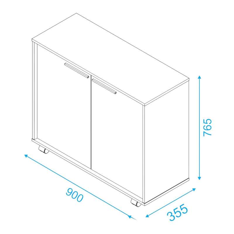 Lismore White Mobile Utility Cabinet