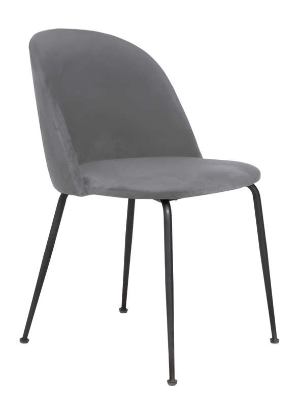 Lucy Grey Velvet Chair (Set of 4)