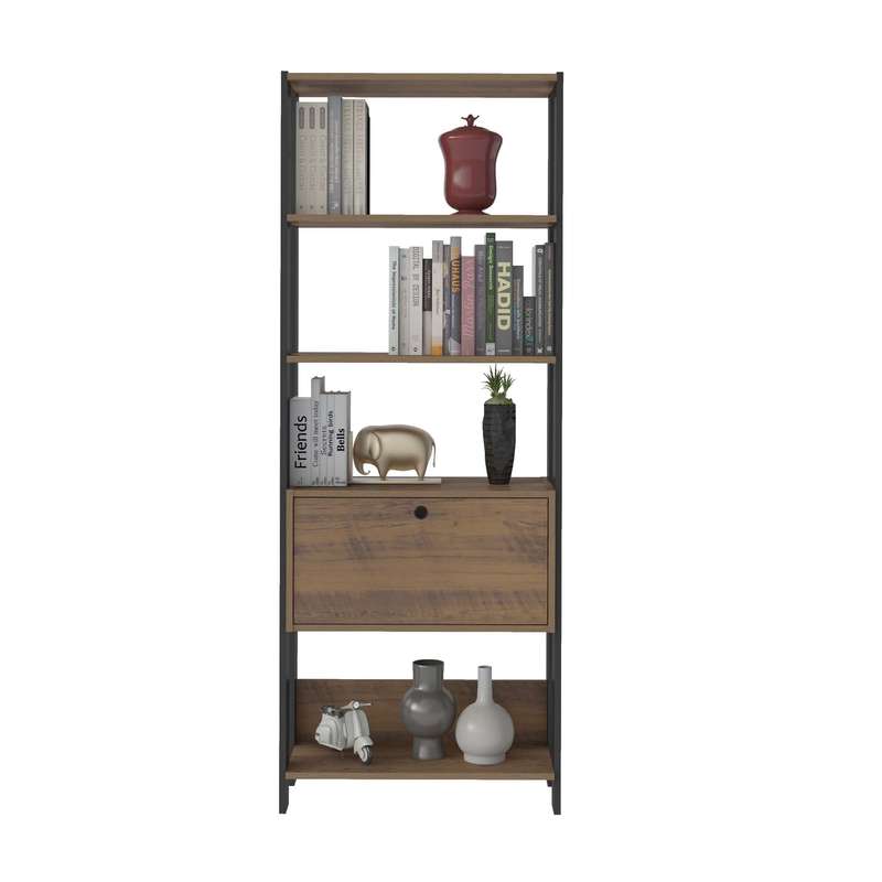 Match Bookcase Rustic And Black