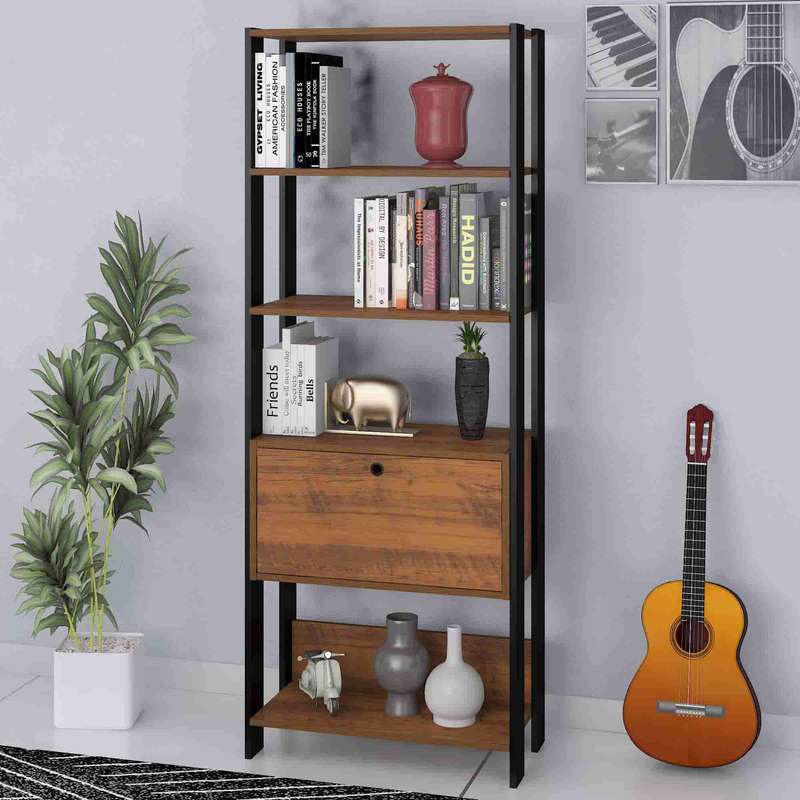 Match Bookcase Rustic And Black