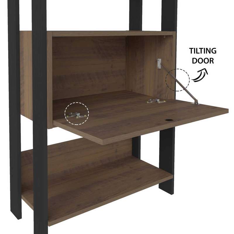 Match Bookcase Rustic And Black