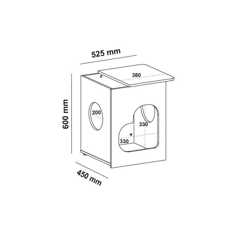 Pet Side Table White