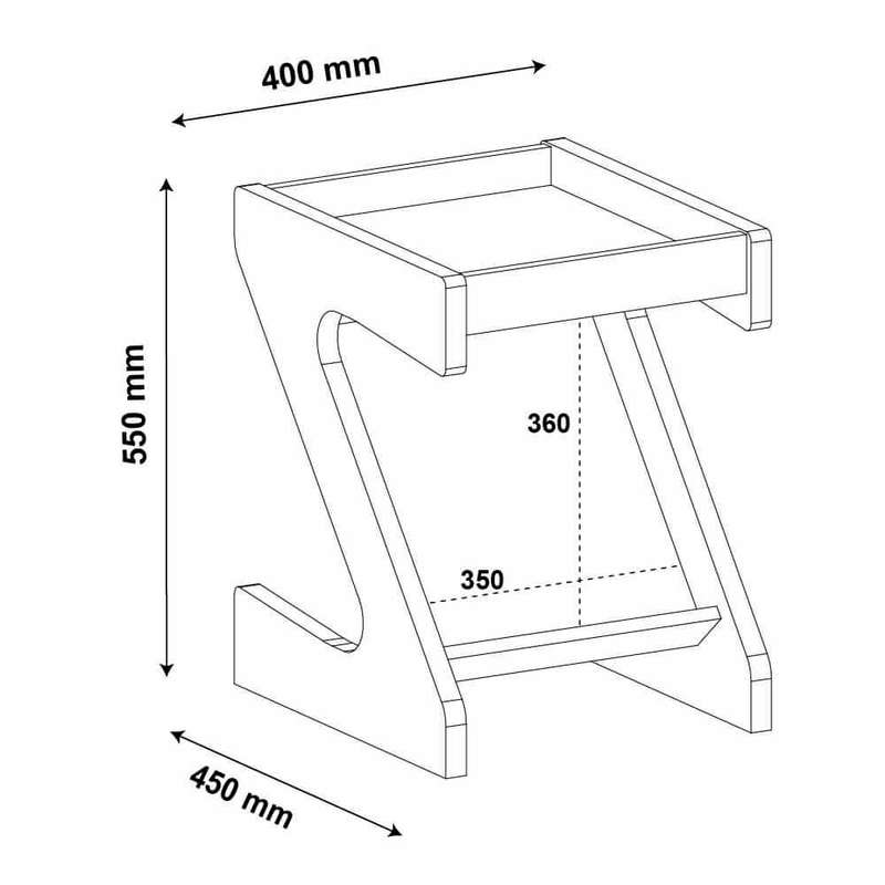Zeus End Table Off White