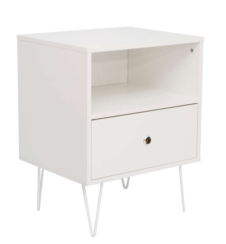 Indra Nightstand, Pedestal White