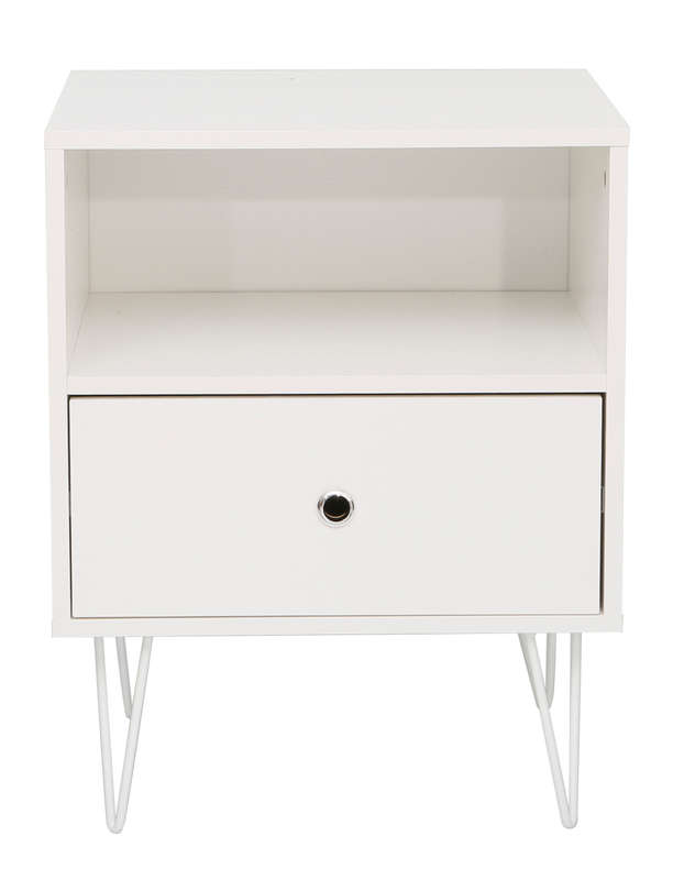 Indra Nightstand, Pedestal White