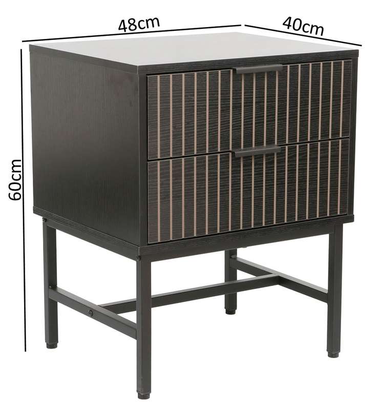 Jasper Nightstand, Pedestal Black