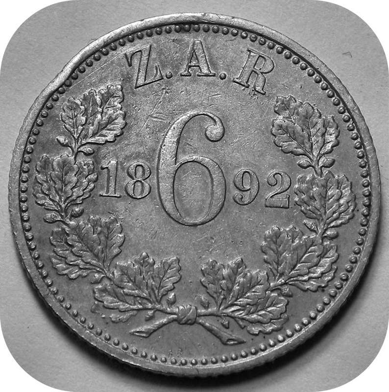 Top Graad ZARs: 1892 Sikspens 6d in EF!!!