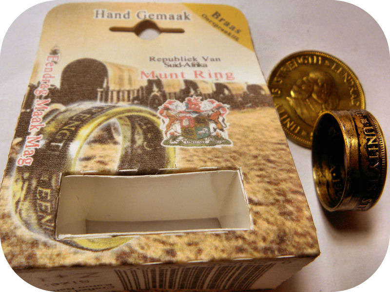 Unique Van Riebeeck 1c coin shaped into a ring!