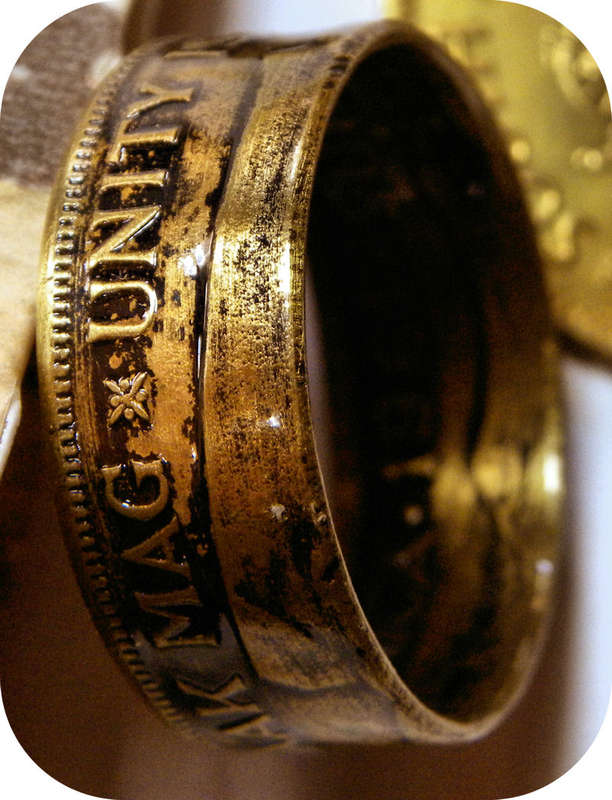 Unique Van Riebeeck 1c coin shaped into a ring!
