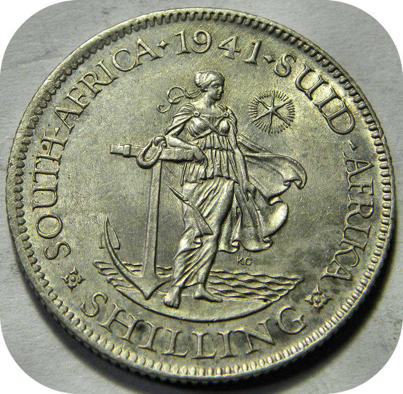 Top Grade SA Union:  1941 Shilling in A/UNC!!!