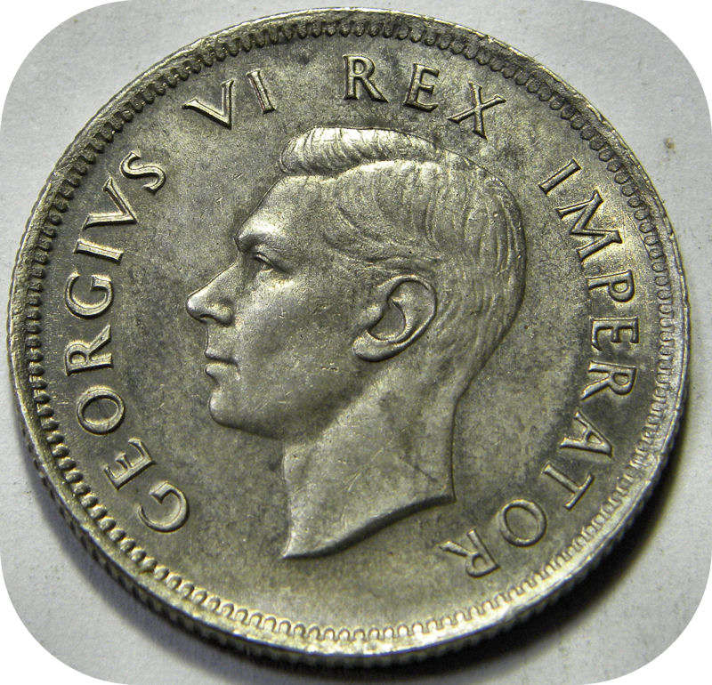 Bargain SA Union:  Lustrous 1943 Shilling 1/- in A/UNC below R300!!!