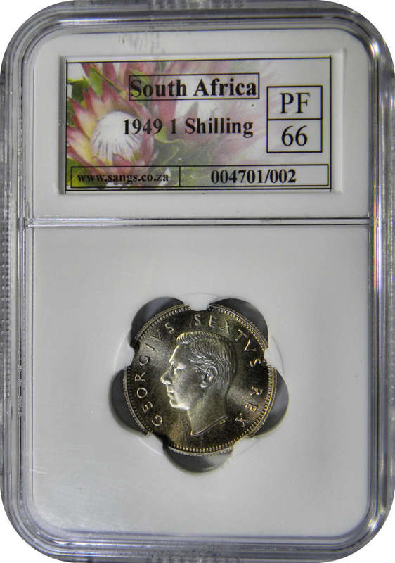 The ULTRA RARE 1949 Shilling in PROOF66!!   A Top Grade gem!