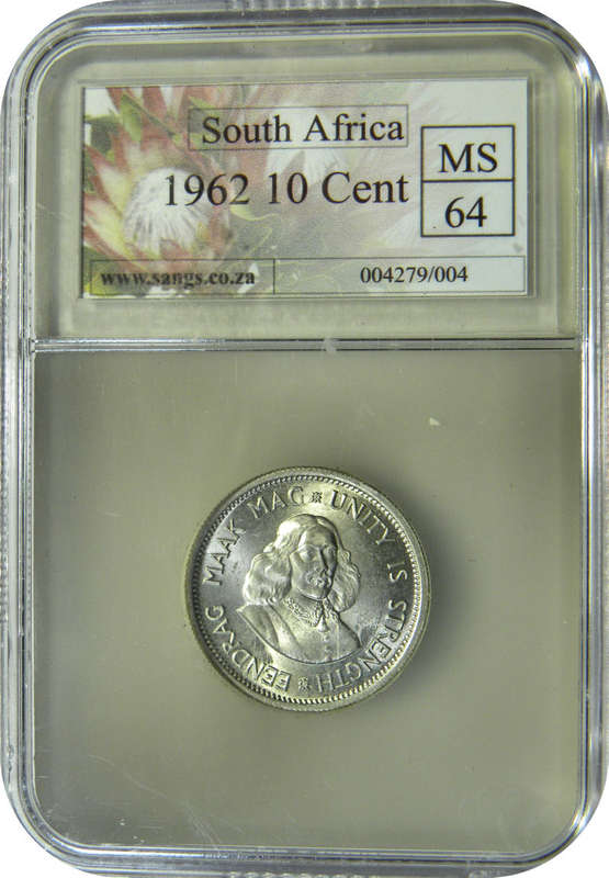 ULTRA RARE 1962 10c Shilling in Mint state 64!!   A Top Grade gem!