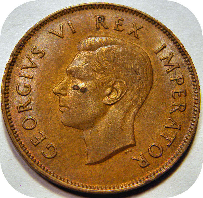 Bargain SA Union: 1944 Penny 1d in EF below R150!