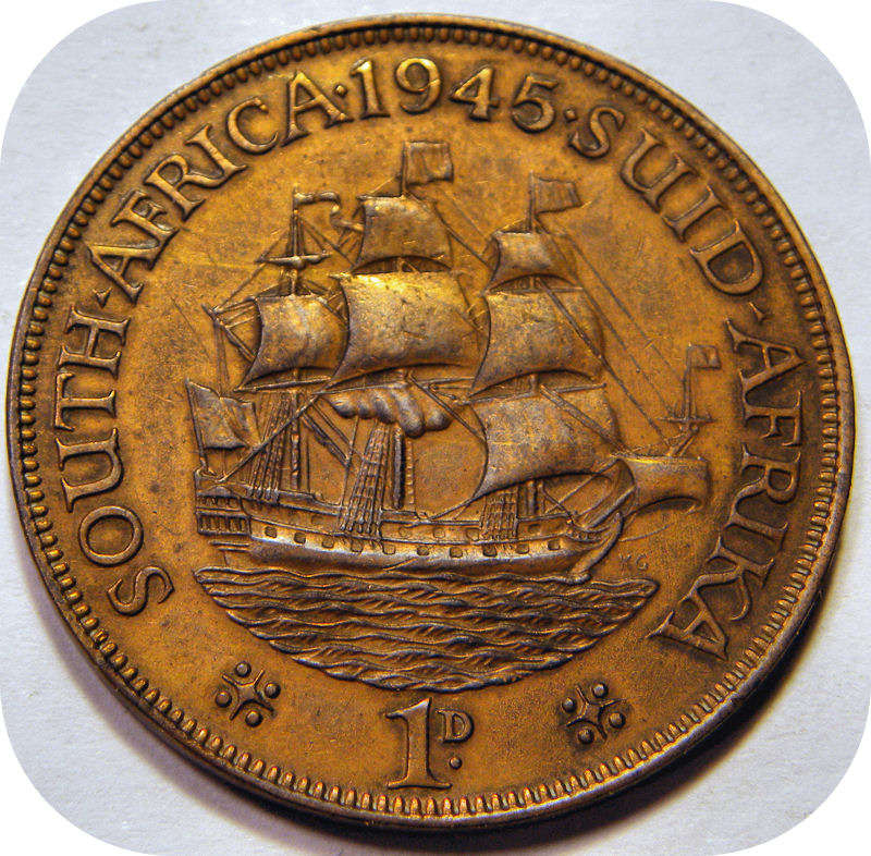 Winskoop SA Unie:  1945 1d Pennie in EF onder R90!