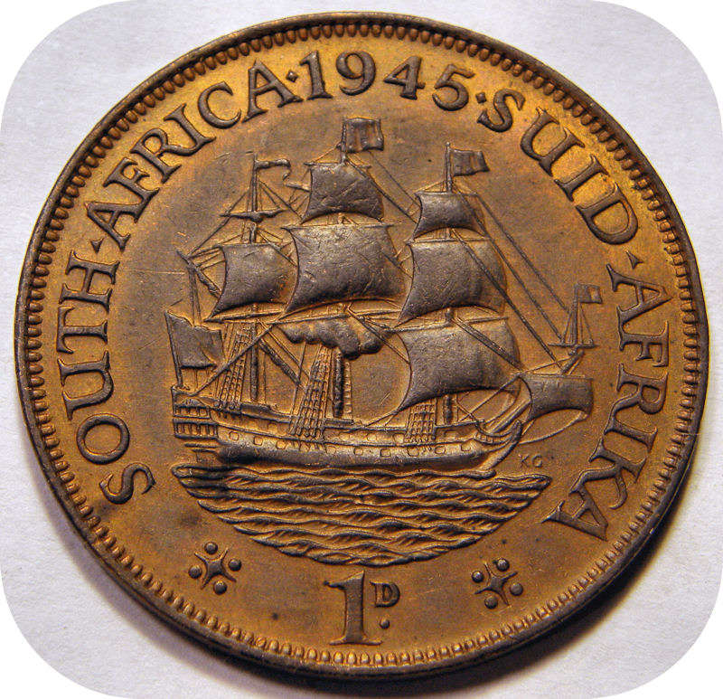 Winskoop SA Unie:  1945 1d Pennie in AEF onder R70!