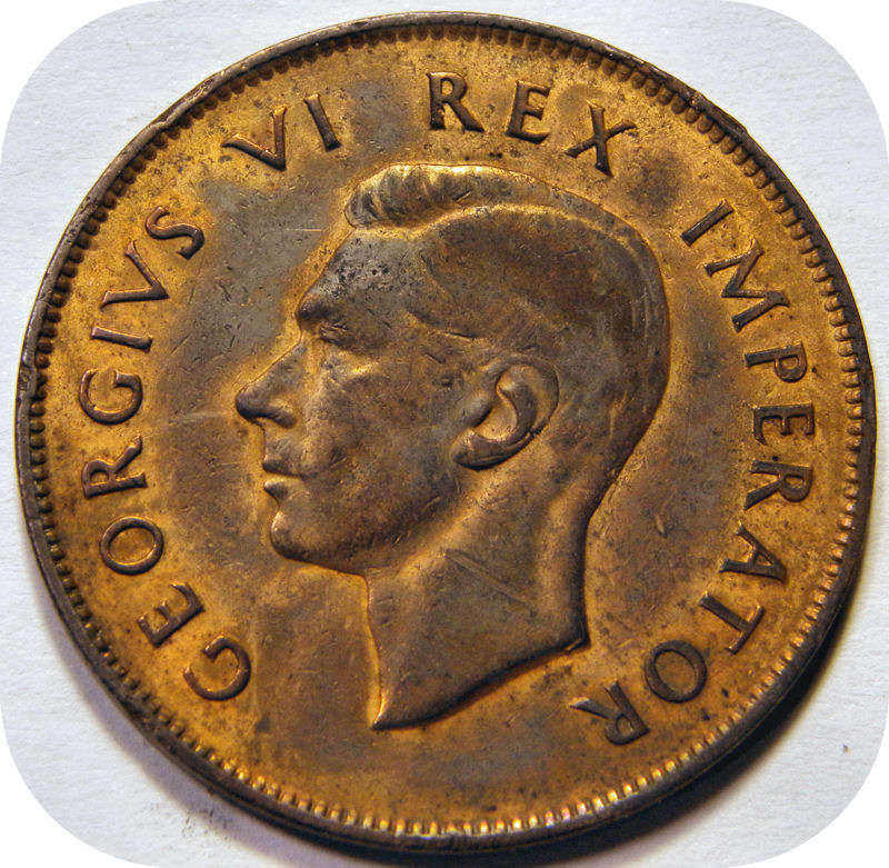 Bargain SA Union: 1946 Penny 1d in Lustrous Yellow VF below R40!